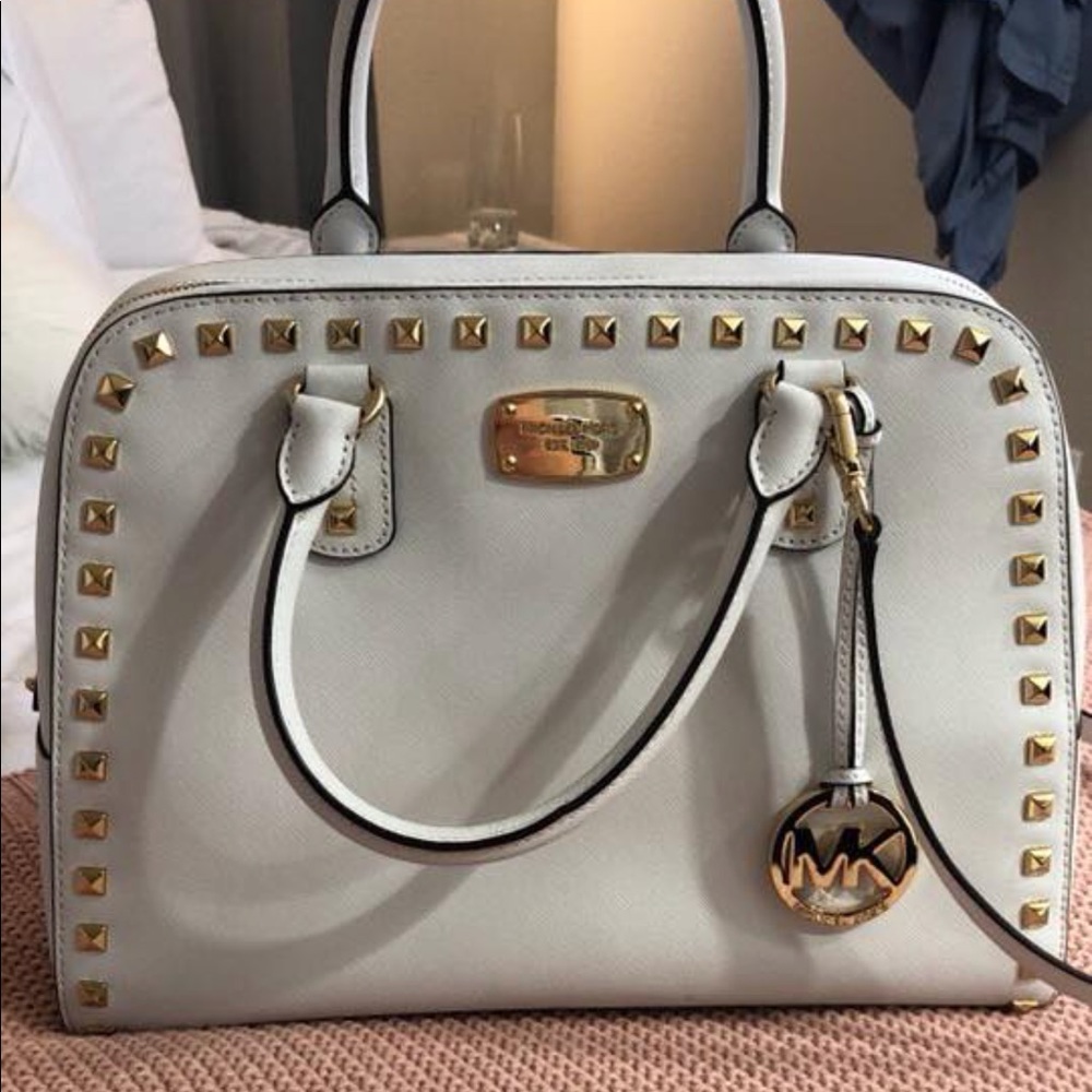 WHITE MICHAEL KORS LARGE HANDBAG